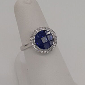 Women's Ring, 14k White Gold, Diamonds, Sapphires